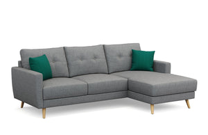 Ecksofa MANDY rechts grau