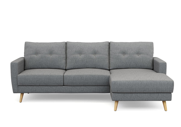 Ecksofa MANDY rechts grau
