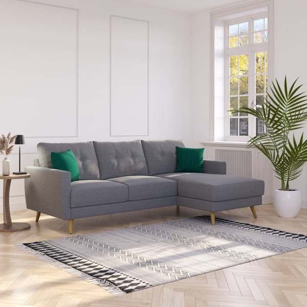 Ecksofa MANDY rechts grau