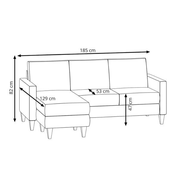 Ecksofa MILA grau