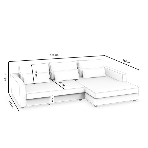 Ecksofa NAEL rechts anthrazit