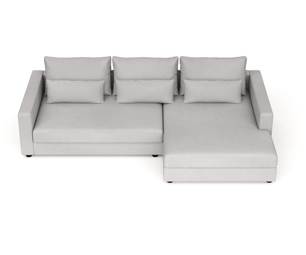 Ecksofa NAEL rechts hellgrau