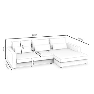 Ecksofa NAEL rechts hellgrau