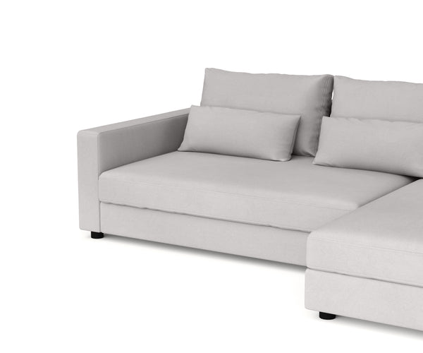 Ecksofa NAEL rechts hellgrau