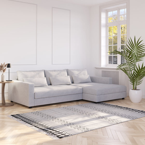 Ecksofa NAEL rechts hellgrau