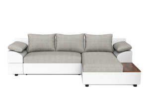 Ecksofa mit Schlaffunktion NALA rechts weiss