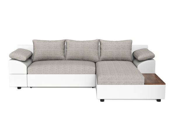 Ecksofa mit Schlaffunktion NALA rechts weiss