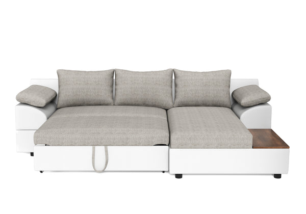 Ecksofa mit Schlaffunktion NALA rechts weiss