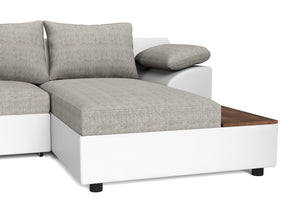Ecksofa mit Schlaffunktion NALA rechts weiss