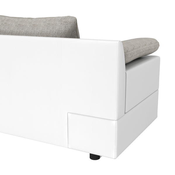 Ecksofa mit Schlaffunktion NALA rechts weiss