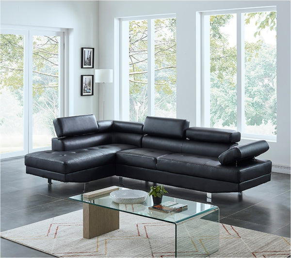 Ecksofa PHILIP links schwarz
