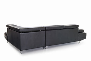 Ecksofa PHILIP rechts schwarz