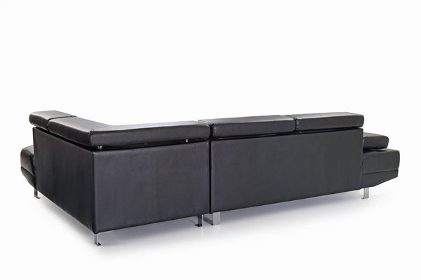 Ecksofa PHILIP rechts schwarz