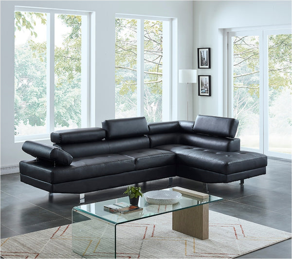 Ecksofa PHILIP rechts schwarz