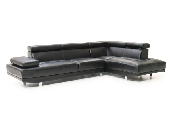 Ecksofa PHILIP rechts schwarz