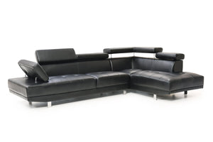 Ecksofa PHILIP rechts schwarz