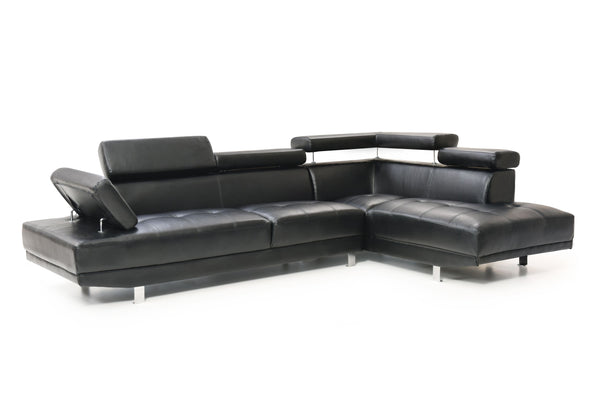 Ecksofa PHILIP rechts schwarz