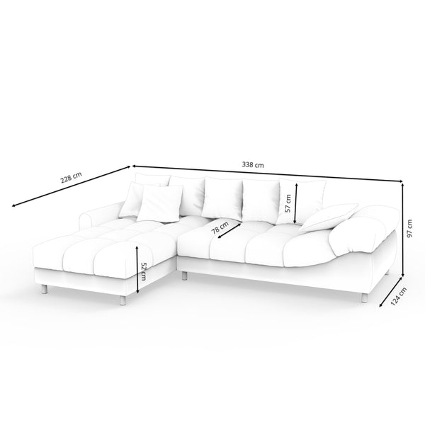 Ecksofa SUMMER links grau