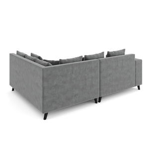 Ecksofa Samt mit Ottomane ELINA rechts anthrazit