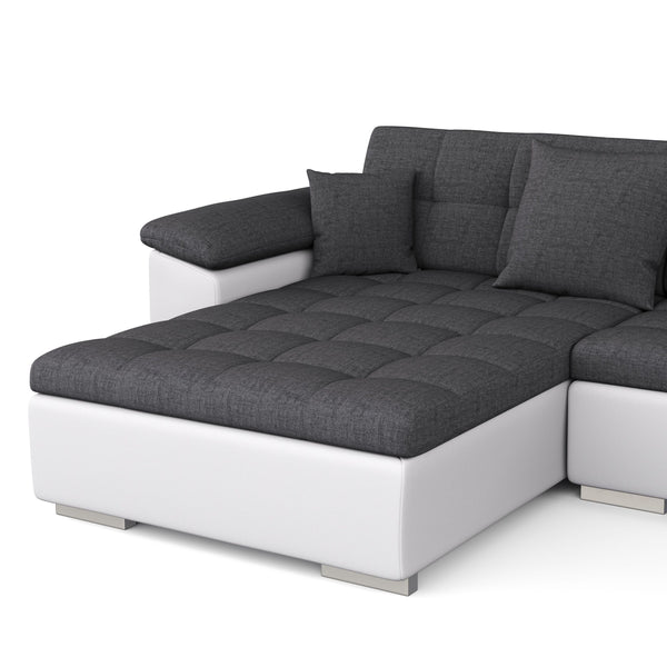 Sofa ARIA links grau/weiss