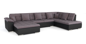 Ecksofa ARIA links taupe/schwarz