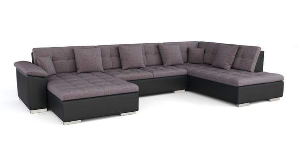 Ecksofa ARIA links taupe/schwarz