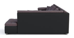 Ecksofa ARIA links taupe/schwarz