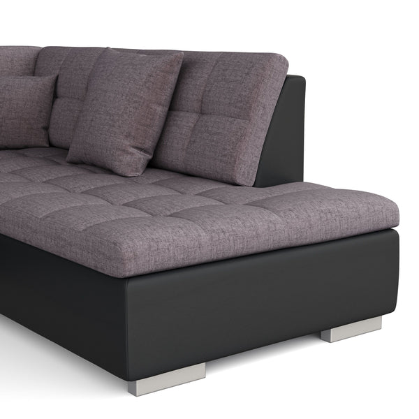 Ecksofa ARIA links taupe/schwarz