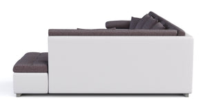 Ecksofa ARIA links taupe/weiss