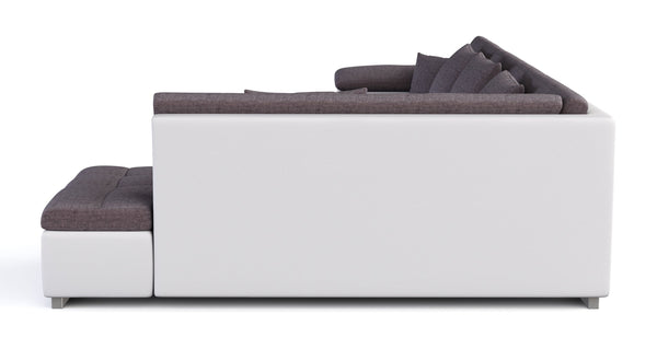 Ecksofa ARIA links taupe/weiss