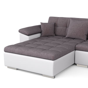 Ecksofa ARIA links taupe/weiss