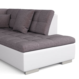Ecksofa ARIA links taupe/weiss