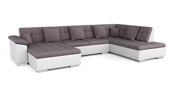 Ecksofa ARIA links taupe/weiss