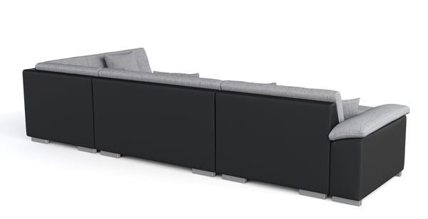 Ecksofa """"ARIA"""", schwarz/grau, links