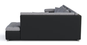 Ecksofa """"ARIA"""", schwarz/grau, links