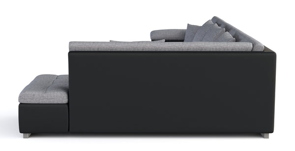 Ecksofa """"ARIA"""", schwarz/grau, links