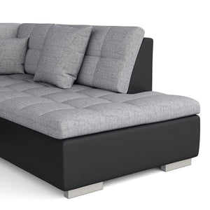Ecksofa """"ARIA"""", schwarz/grau, links