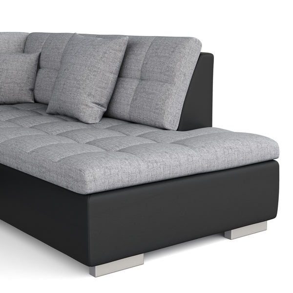 Ecksofa """"ARIA"""", schwarz/grau, links