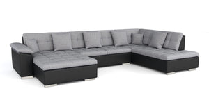 Ecksofa """"ARIA"""", schwarz/grau, links