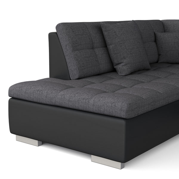 Sofa ARIA rechts grau/schwarz