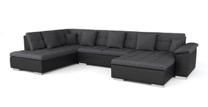 Sofa ARIA rechts grau/schwarz
