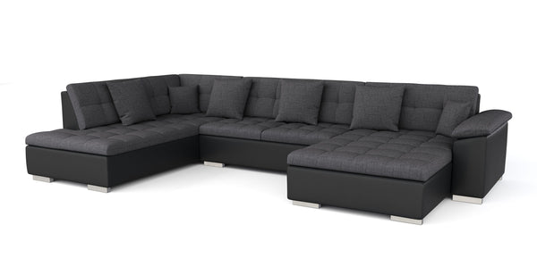 Sofa ARIA rechts grau/schwarz