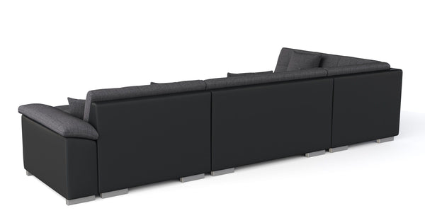 Sofa ARIA rechts grau/schwarz