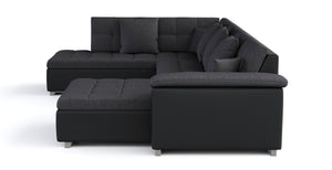 Sofa ARIA rechts grau/schwarz