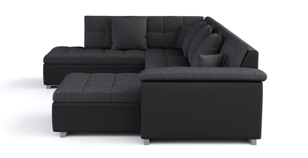 Sofa ARIA rechts grau/schwarz