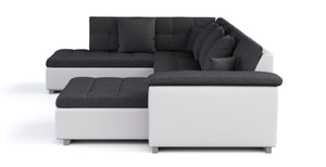 Sofa ARIA rechts grau/weiss