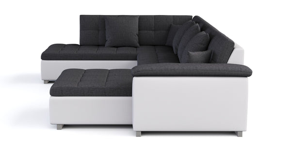Sofa ARIA rechts grau/weiss