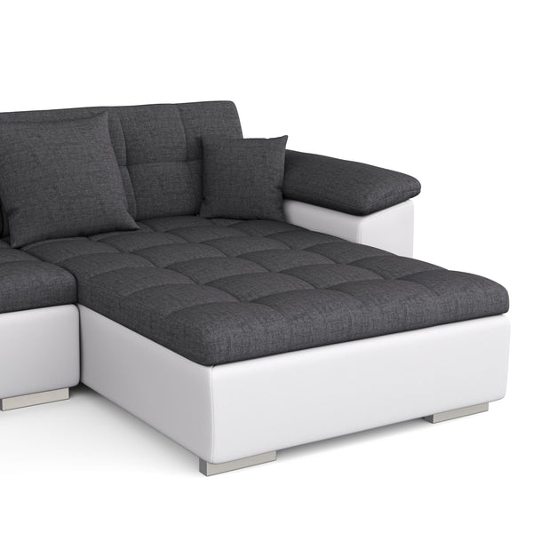 Sofa ARIA rechts grau/weiss