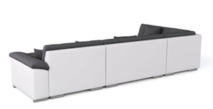 Sofa ARIA rechts grau/weiss