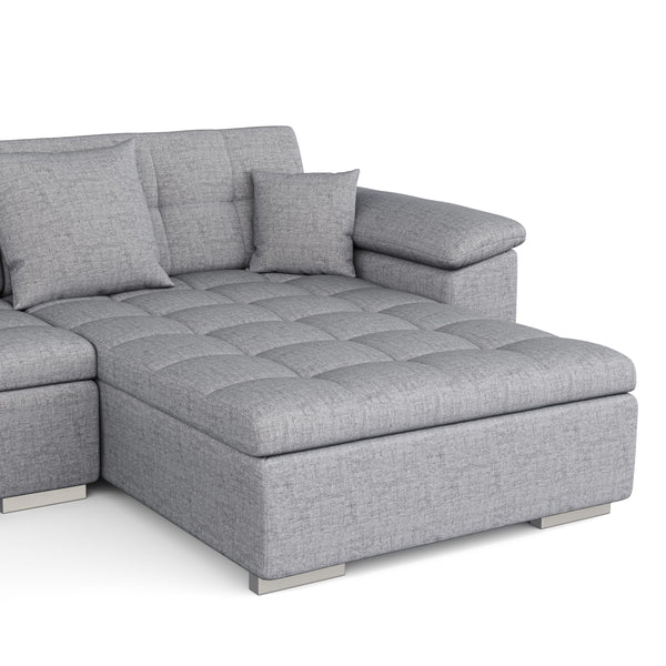 Ecksofa ARIA rechts grau